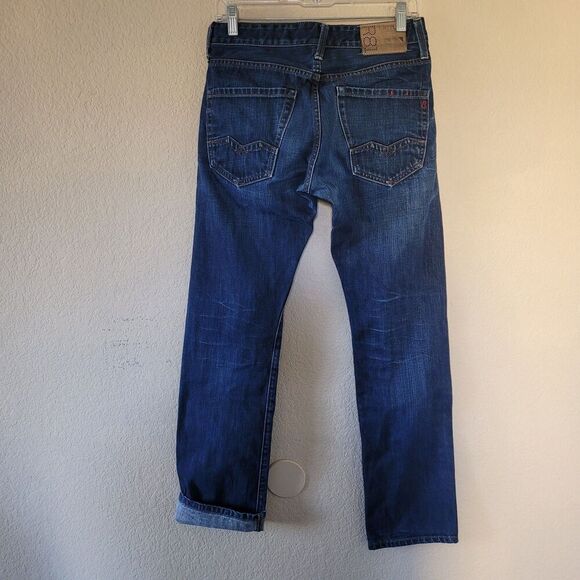 REPLAY R81 Mens Waitom Jeans Dark Blue W29 L32 Button Fly Selvedge Made In Italy - Picture 1 of 12